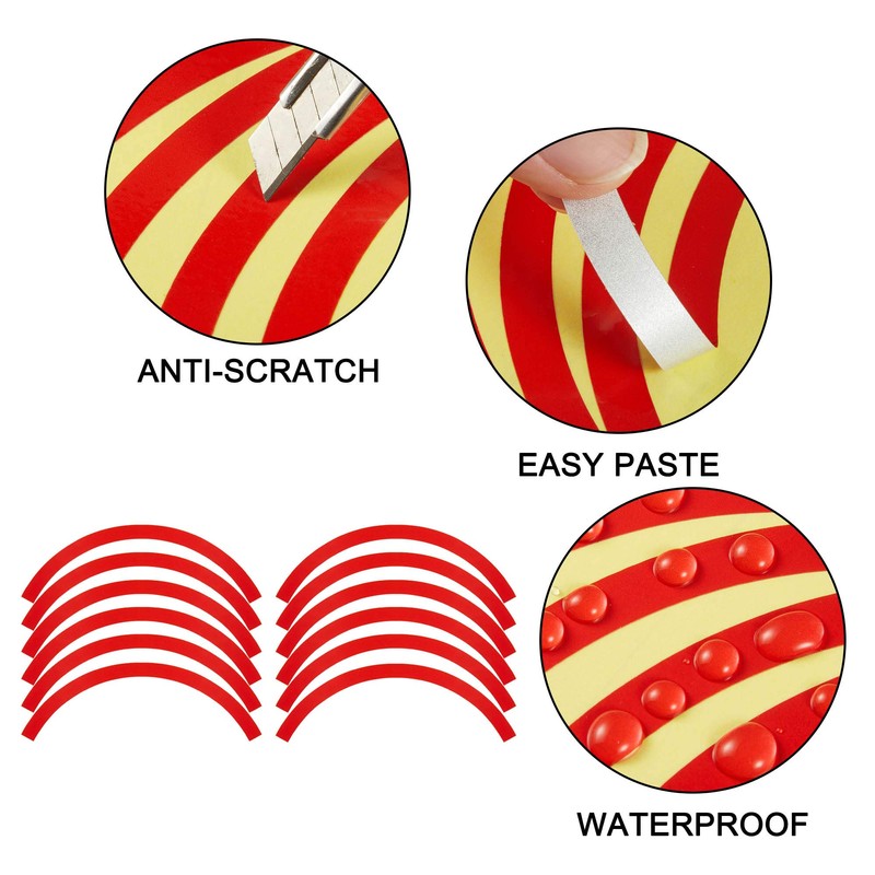 TOMALL Scooter Reflective Sticker Waterproof Reflective Wheel Stickers Compatible with