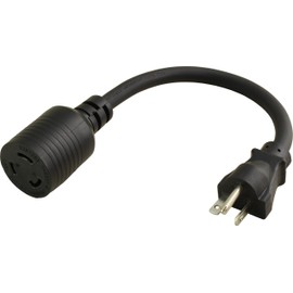 AC WORKS [S520L520-012] 1FT NEMA 5-20P 20Amp 125Volt Plug to Locking 20Amp L5-20R Female Connector Adapter Cord