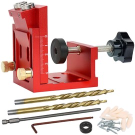 Pocket Hole Jig Kit, Adjustable Woodworking Tools Pocket Dowel Hole Jig System Set Wood Woodwork Guides Joint Angle Tool Carpentry Locator