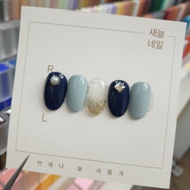 Navy Pearl Nail - Mini File / 네이비 진주네일 - 미니파일
