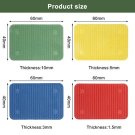 APOMOONS 50 pieces 60 x 40 mm universal spacer plastic underlay plates, plastic compensation plates, spacer blocks, wedges, pad plates, size 10 mm, 20 pieces, 3 mm, 5 mm, 1.5 mm, 10 pieces each