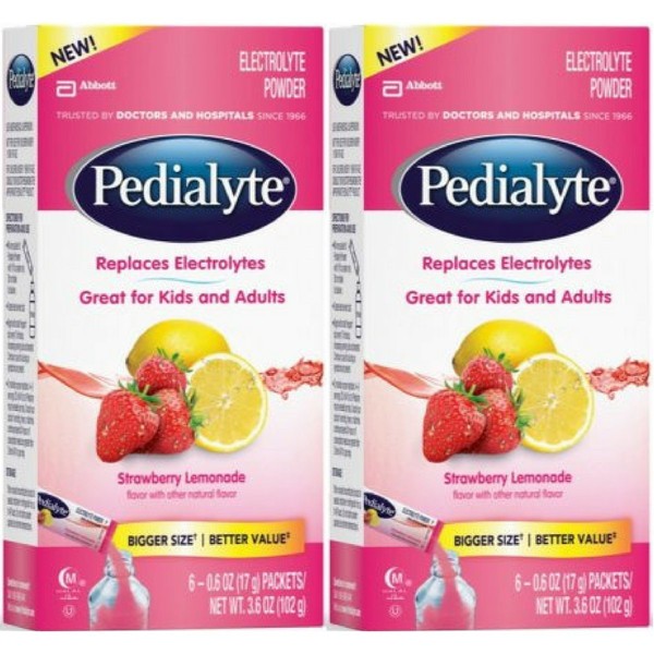 Pedialyte Strawberry Lemonade 17 Gram Powder.6 Ounce (6-2 Pack)