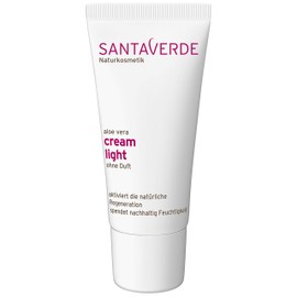 Santaverde / cream light / light face cream / regenerative / moisturising / preserves the suppleness of the skin / without fragrance / for normal to combination skin / pure aloe vera juice / own controlled organic cultivation / face and cleavage / unisex