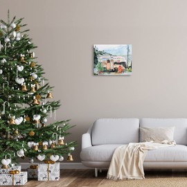 Stupell Industries Retro Airstream Camper Rustic Christmas Scene Presents Trees