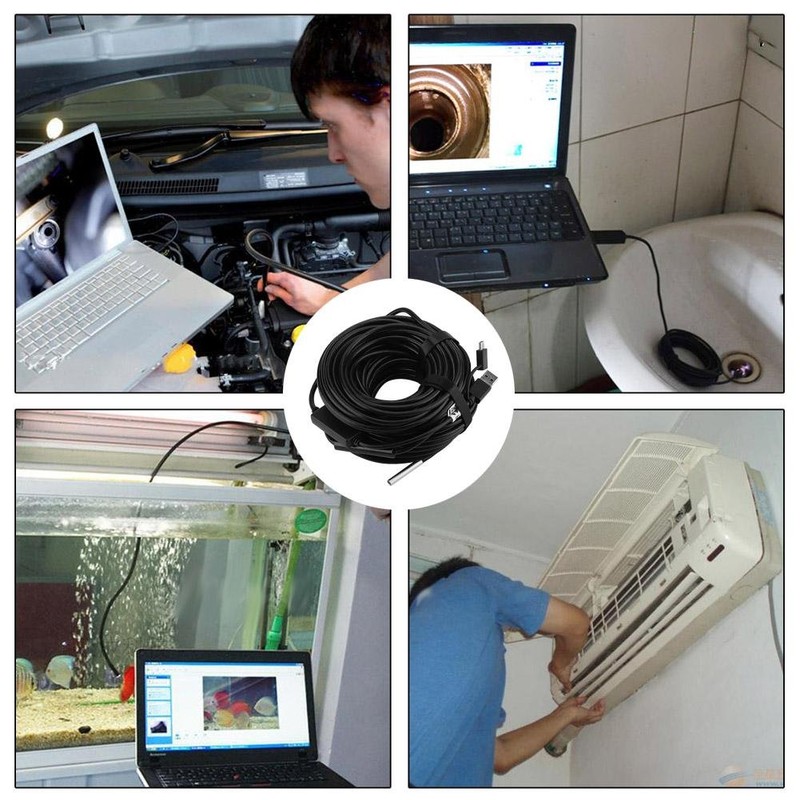 20-Meter USB Endoscope, 5.5mm Borescope with 720P IP67 Waterproof Camera