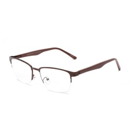 The Astute Metal Unisex Readers Rectangle Bifocal Reading Glasses Men Women (Bronze, 2.25, x)