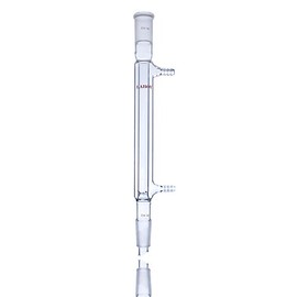 Laboy Glass Distillation Condenser Vacuum Jacketed Distilling Column with 24/40 Joint 330mm in Overall Height & 8mm Glass Hose Connections Organic Chemistry Lab Glassware Apparatus