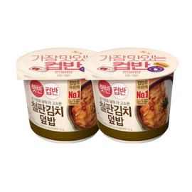 Korean Instant Fried Kimchi Rice Bowl - Ready-to-Eat Seasoned Rice with Spicy Kimchi Flavor, Convenient Microwave or Boil Cooking - 254g, Pack of 2