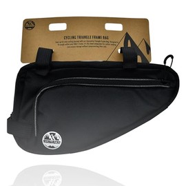 Six Peaks Triangle Frame Cycling Bag, Bicycle Weather Resistant Bike Zip Pouch, Easy-Strap Fit, Spacious Storage, Black, 1.6l
