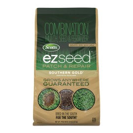 Scotts EZ Seed Patch & Repair Southern Gold Blend for Tall Fescue Lawns, Mulch, Grass Seed and Fertilizer for Bare Spots and Repair, Bred for The South, 10 lbs.