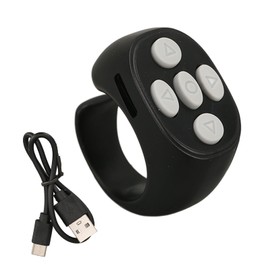 Smart Ring Controller, Drahtloser Bluetooth 5.3-Fernbedienungs-Page Turner, Ferngesteuerter Video-Page Turner für Tik Tok Electronic Book(Schwarz)