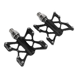 1 Pair Bicycle Quick Release Pedals Aluminum Alloy Bike Bearing Pedals for Road Mountain Folding Bikes (black (boxed))