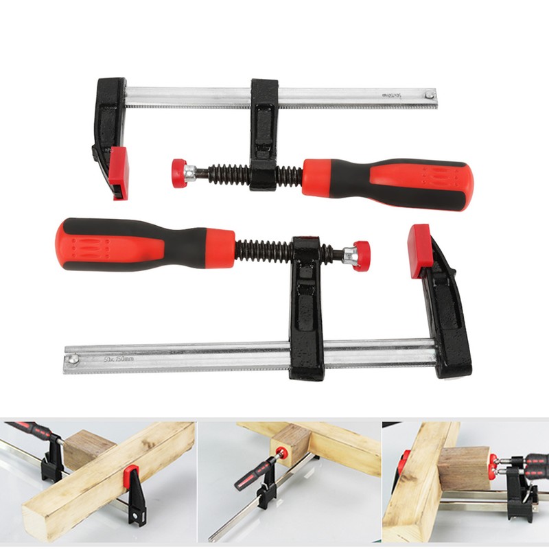 2Pcs Heavy Duty F Clamps Woodworking Bar Clips Quick Slide