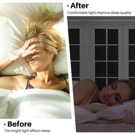 Coavas Blackout Window Film Window Privacy Cover for Glass Removable Opaque Sun Blocking Room Darkening Dark Black Out Window Cover Tint Shades for Home Day Sleep Light Blocker