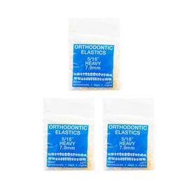 JMU Orthodontic Elastics 5/16 Heavy, Latex 300 Pack Orthodontic Rubber Bands, Intraoral Elastic Bands Dental Rubber Bands Made in USA
