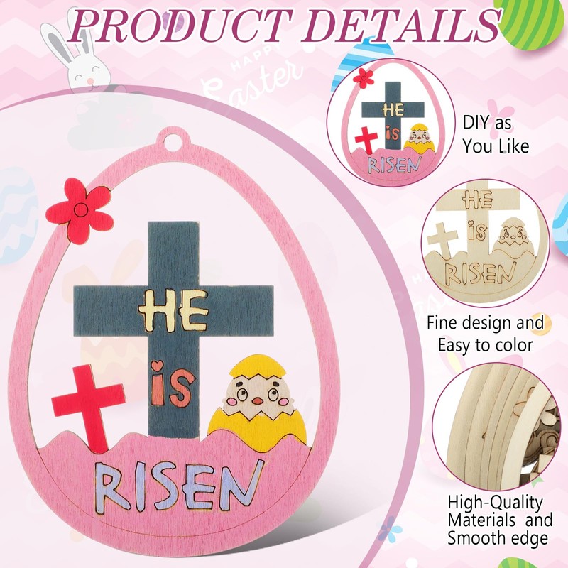 DoubleFill 26 Set Easter Jesus Crafts Kits DIY Religious Wooden