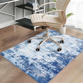 CAREMEE Office Chair Mats for Hardwood Floor, 48"X60" Desk Chair Mat for Hard Floor, Gaming Computer Chair Mat Office Rug for Rolling Chairs, Low Pile Carpet Under Chair Floor Protector Abstract
