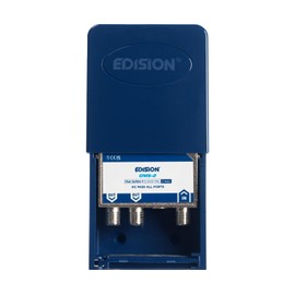 EDISION OMS-2 Satellite Splitter 2-Way MAST Outdoor, Suitable for TV, Satellite, Cable TV, Radio, Unicable, Frequency Range 5-2400 MHz, DVB-S2, DVB-T2, DVB-C, DC Passage, Weatherproof Housing