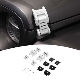 PDKLIN for Jeep Hood Latches Lock Catch Kit for Jeep Wrangler JK JKU 2007-2017 for Wrangler JL JLU 2018 up for Gladiator JT 2020 up, Exterior Accessories (White) 2pcs
