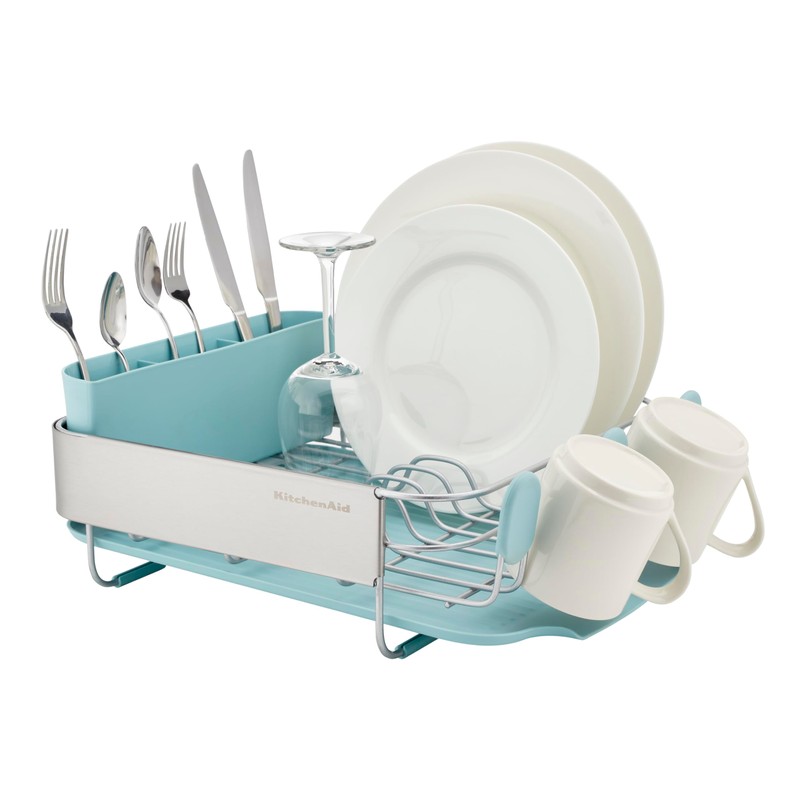 KitchenAid Compact Space Saving Rust Resistant Dish Rack with Removable