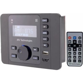 iRV36 Car Stereo with Bluetooth, Wireless RV Radio 2 Zones Wall Mount Car Audio