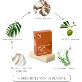 Dr. Natural Jabón de Castilla en Barra Natural y Orgánico | Corporal y Facial | Hidratante, Vegano, Sin Sulfatos y Parabenos | Hecho de Plantas Aceite