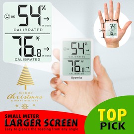 Ayawiss 2-Pack Room Thermometer Indoor Hygrometer for Home, Temperature Humidity Meter, Humidity Gauge, Digital Room Temperature Monitor Sensor for Baby Nursery Car Plant - AAA Battery Included