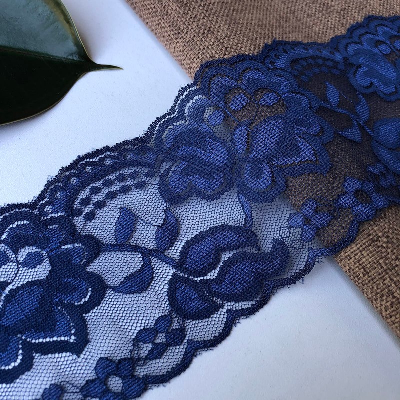 LUMKET 3.15 Inches Wide Stretch Lace Ribbon with Floral Pattern