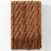 Counfeisly Fluffy Knitted Fringe Rust Orange Throw Blanket, Lightweight Soft