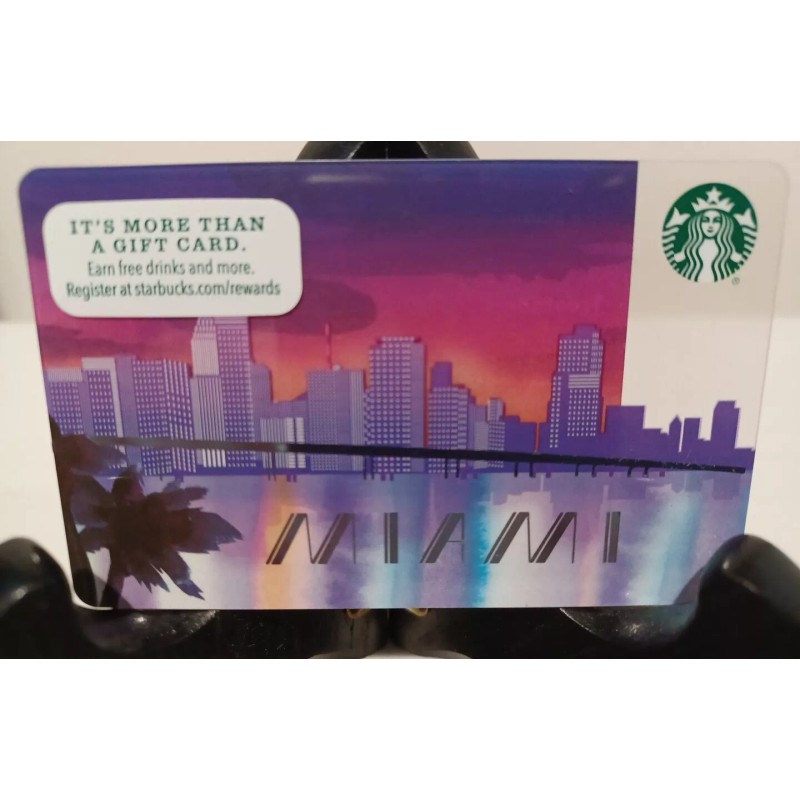 STARBUCKS CARDS 2015 " MIAMI SKYLINE " MINT~BEAUTIFUL 2 CARDS~GREAT