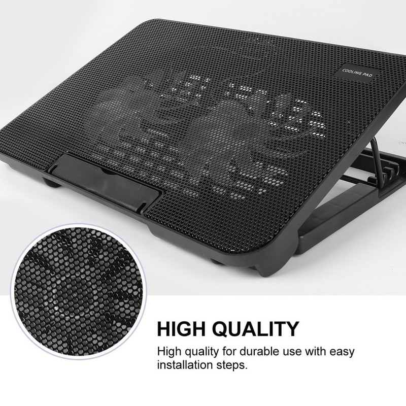 Operitacx Laptop mit Lüftern Kühlmatte für Notebooks Energiesparendes Design Schwarz