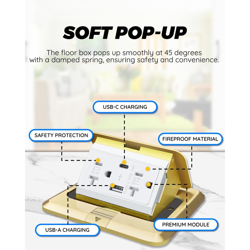 Floor Pop Up Outlet, Pop Up Waterproof Floor Electrical Box