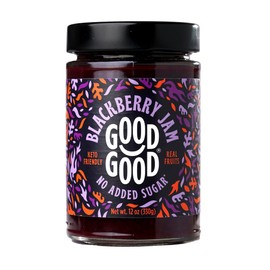 GOOD GOOD No Added Sugar Blackberry Jam - Low Calorie & Low Carb - Keto Friendly Jelly - Vegan - Gluten Free - Preserves - 12 Ounce (Pack of 1)