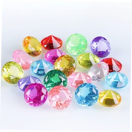 VICASKY 60 Pieces Diving Toy Swimming Toy Pool Waterway Bath Toy Illuminate Diving Gemstones Model Pool Diving Diamond Acrylic