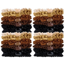 AMCAMI 20 PCS Boho hair ties for women hair ties for thick hair Ponytail Holders Elastic Hair Ties Wrist Hair Bands for Thick Hair Stylish Hair Elastics Cute Hair Ties for Girls