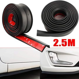 FOVNOT Car Lip Skirt Protector 2.5m 98 Inch Rubber Protector Lip Splitter Spoiler Chin Universal Splitter 60mm Width with Tape