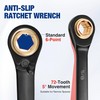 WORKPRO 4-in-1 Reversible Ratcheting Wrench Set, Anti Slip SAE Wrench