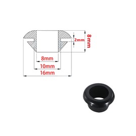Leliafleury 30 Pcs Snap Rubber Grommet Black Rubber Hole Plugs Electrical Grommets for Protecting Wires Plugs Cables, ID 8mm Mount Dia 10mm
