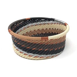 Bridge for Africa Fair Trade Zulu Telephone Wire 3.5-inch Catch-All Caddy/Wine Bottle Coaster, Mocha