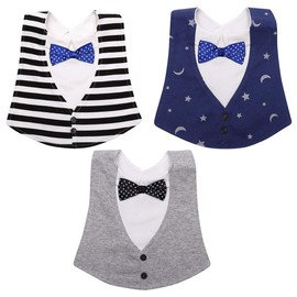 Ikuru x847 Original Style Stylish Boy's Formal Baby Bib Cute Baby Waterproof Bib Set of 3 Colors, gray