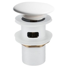 Antfly Pop-Up Drain Set for Ceramic Sink with Overflow, Drain Valve, Pop-Up Valve, Universal Drain Fitting for Sink and Washbasin (White)