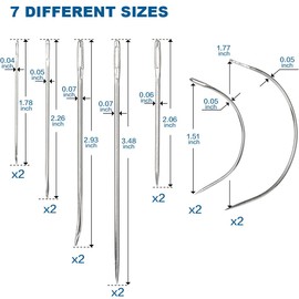 14 Pcs Heavy Duty Hand Sewing Needles Kit, Leather Sewing Needles Needles for Hand Sewing,for Upholstery, Leather, Carpet Canvas Repair