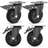 Lygoeege 4 Inch Swivel Caster Wheels with Dual Brake, Up