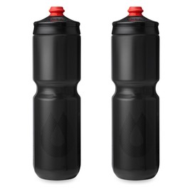HydraPak | Polar Bottle - Breakaway Surge Lightweight Bike Water Bottle 2-Pack - High Flow, Cycling & Sports Squeeze Bottle (Charcoal, 880ml / 30oz)