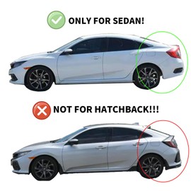 YQAUTEC Window Visors Rain Guards for 2022 2023 2024 2025 Honda Civic, Tape-on Window Wind Deflectors Vent Shades for 22 23 24 25 Civic, for Sedan ONLY