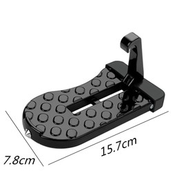 CAASFOOY Car Door Step Folding Non-Slip Car Door Step Easy to Carry and Install Accessories for Car Pedal with Safety Hammer (Black)