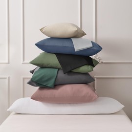 Jellymoni Cushion Cover 40 x 145 cm Cotton Set of 2 Beige Oeko-Tex 100% Washed Cotton Pillowcase with Hidden Zip Soft 2 Piece Cushion Covers for Cushions 40 x 145 cm