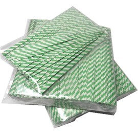 Weststone Qty 2000pcs Paper 4"(10cm) x 5/32" (4mm) Twist Ties - Green Stripe, untearable and Reusable Paper Coated Wired Ties for Bakery, Candy, Coffee and Goodie Bags.
