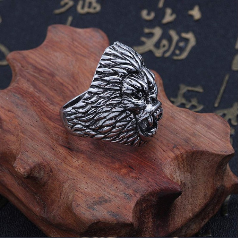 PikaLF Gorilla Ring for Men, Angry Orangutan Ring Big Monkey