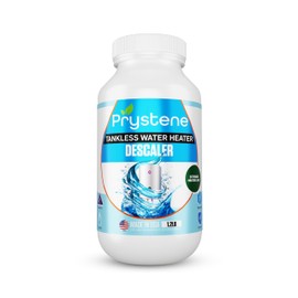 Prystene Tankless Water Heater Descaler Powder (1.2 Pounds) - Professional-Grade Descaler/Cleaner Restores Heating Efficiency. Easy to Use, Food Grade Ingredients, Biodegradable, Made in USA.